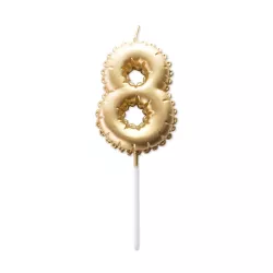 Golden balloon candle number 8