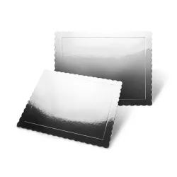 Rectangular thin cake board 30x25 cm Silver