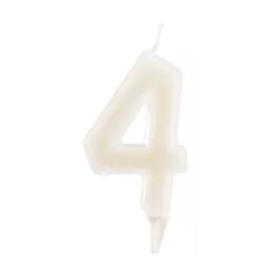 Fluorescent white candle Number 4