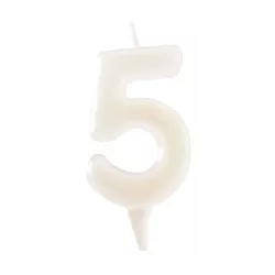 Bougie blanche fluorescente Chiffre 5