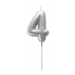 Silver balloon candles - Number: 4