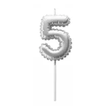 Silver balloon candles - Number: 5