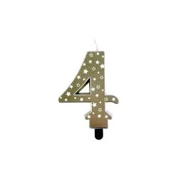 Gold star candle - Number: 4