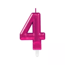 Bougie rose - Chiffre: 4