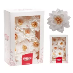 Lotus flowers made from white edible paper