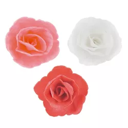 36 roses en papier alimentaire - rouge, rose, blanc