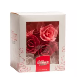 36 roses en papier alimentaire - rouge, rose, blanc