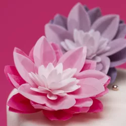 Large water lily made of edible paper, pink