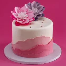 Large water lily made of edible paper, pink