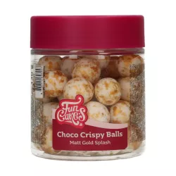 130gr Boules choco crispy blanches avec éclats dorés