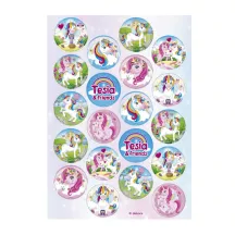 Unicorn motifs made from edible paper