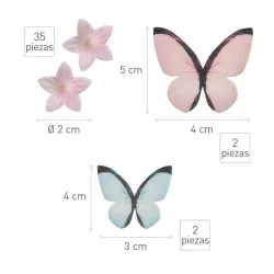 Farfalle e gigli in carta commestibile