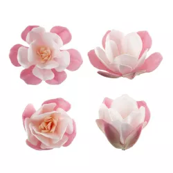 Magnolias en papier comestible, rose