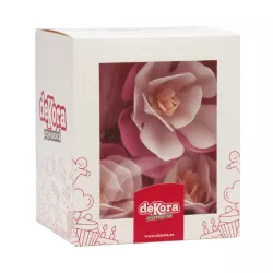 Magnolias made from edible paper, pink