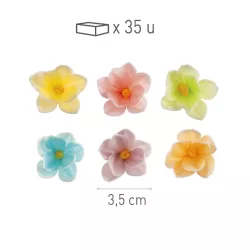 Small colored flowers made from edible paper Ø 3.5 cm
