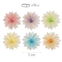 Pâquerettes colorées en papier alimentaire, Ø 7 cm