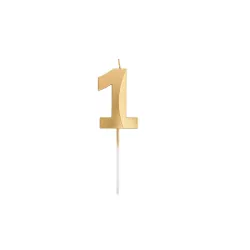 Grande bougie dorée - Chiffre: 1