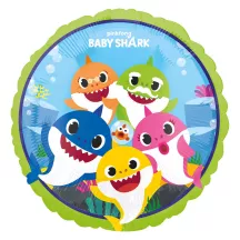 Baby Shark Ballon rond en plastique, Ø 43 cm
