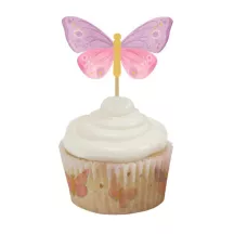 12 Butterflies cake toppers
