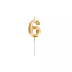 Large golden candle - Number: 6
