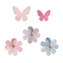 Papillons et marguerites en papier alimentaire