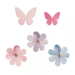 Papillons et marguerites en papier alimentaire