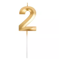 Grande bougie dorée - Chiffre: 2