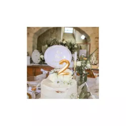 Grande bougie dorée - Chiffre: 2