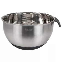 Bol mélangeur 24 cm en inox avec anse et fond en silicone – pour crèmes, glaçages et bain-marie | Cakelicious