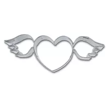 Stainless steel cookie cutter heart with wings