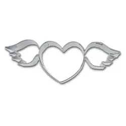 Stainless steel cookie cutter heart with wings