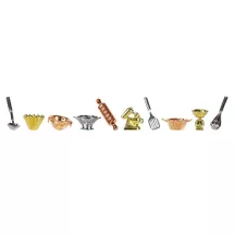 Porcelain patisserie king figurines, set of 10 pieces