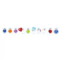 King figurines made of porcelain bear with heart, set of 10 pieces
