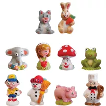 Figurines de roi en porcelaine porte-bonheur, set de 10 pièces