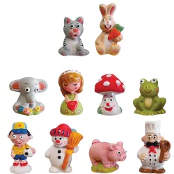 Porcelain king figurines lucky charm, set of 10 pieces