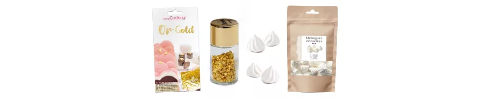 Gold leaf, meringue and other decoration