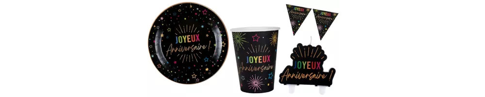 Anniversaire festicolor noir