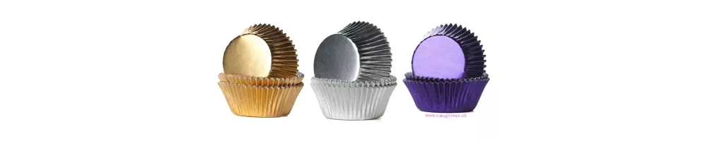 Gold, silver & metallic cupcake cases