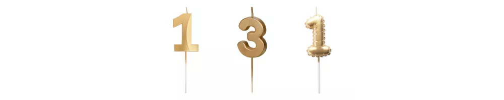 Gold number candles