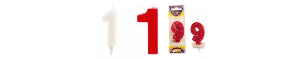 Weisse & rote Zahlenkerzen