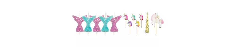 Unicorn, princess & mermaid candles