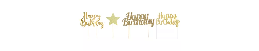 Cake toppers dorés