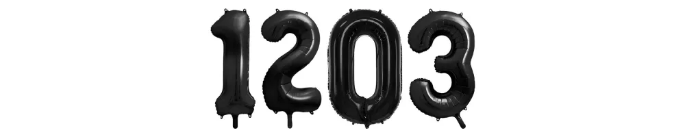 Palloncini numeri neri e bianchi