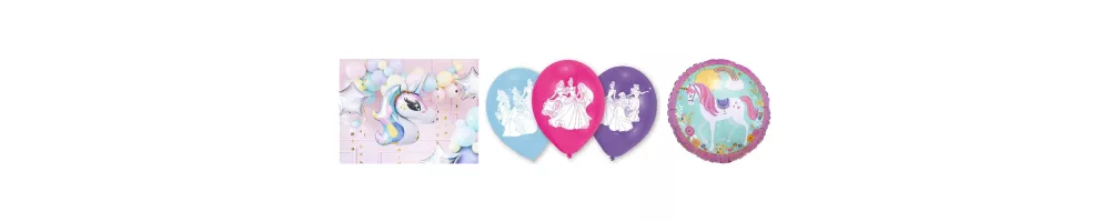 Unicorn & princess balloons