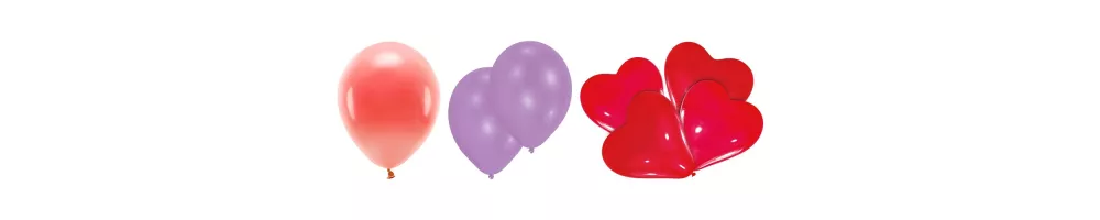 Ballons roses, rouges & cœurs