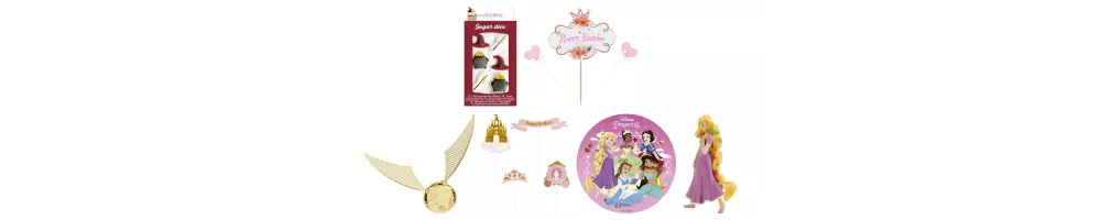 Princess & wizard cake toppers