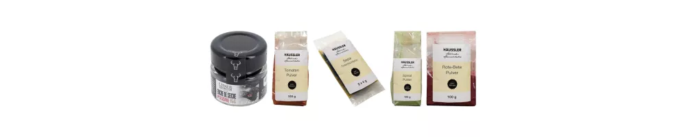 Vegetable powders & squid ink