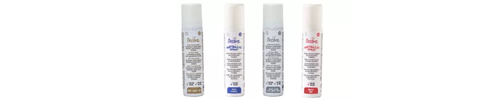 Spray métallisé et irisé alimentaire