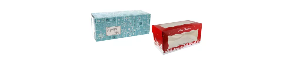 Loaf cake & Yule log boxes