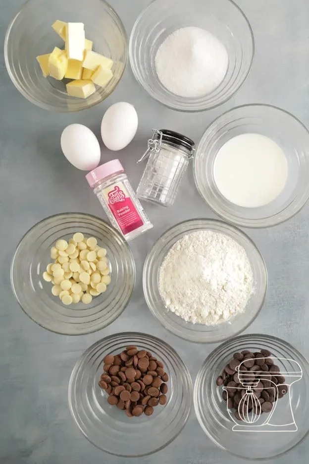 Butter and sugar in the mixer's Mixing bowl · Butter-sugar mixture being beaten fluffy · Pale, fluffy butter-sugar mixture after five minutes